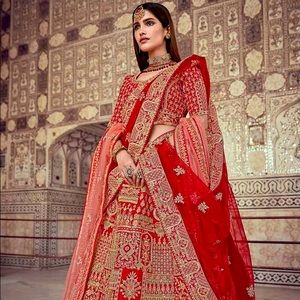 Lehenga with 12 M Customised Dupatta.